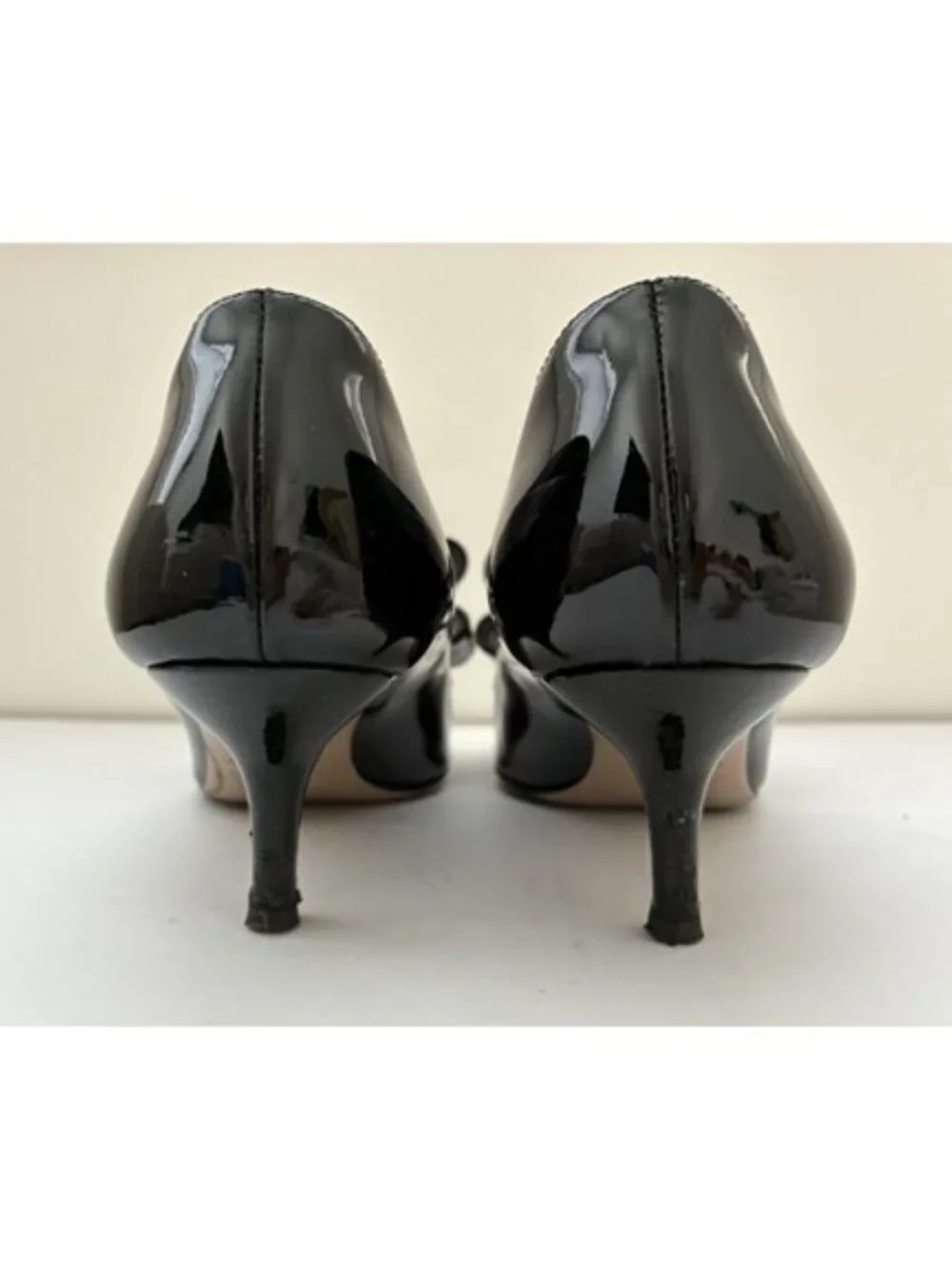 Valentino Garavani Patent Couture Bow Peep Toe Pumps